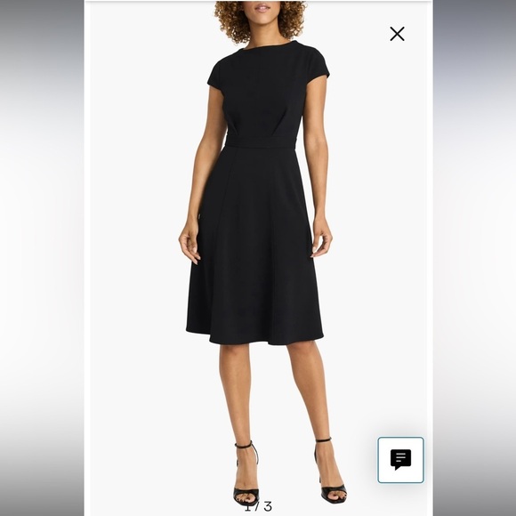 Maggy London Black Fit & Flare Dress Size 12 NWT Nordstrom 198$ - Picture 3 of 4
